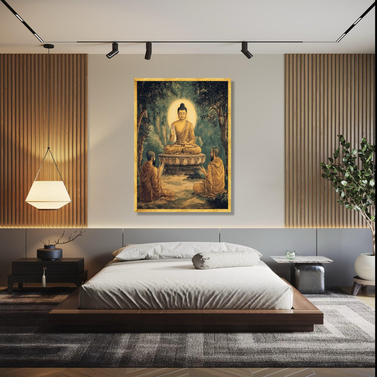 Buddha Meditation Canvas Wall Art, Spiritual Wisdom Painting, Zen Buddhist Decor, Peaceful Enlightenment Gift Art, Home Decor, Print
