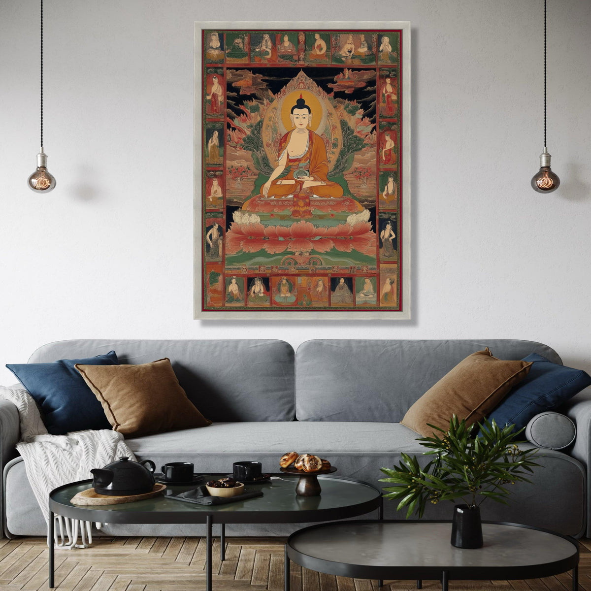 Traditional Buddha Thangka Canvas, Meditation Art Print, Spiritual Tibetan Wall Art, Buddhist Home Decor, Sacred Gift Art, Home Decor, Print
