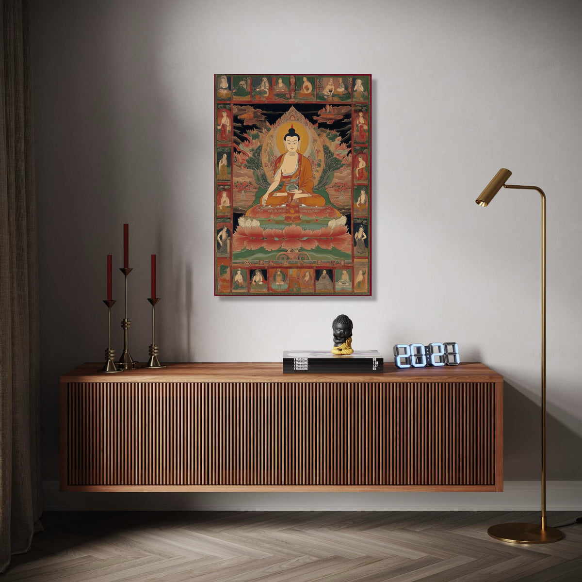 Traditional Buddha Thangka Canvas, Meditation Art Print, Spiritual Tibetan Wall Art, Buddhist Home Decor, Sacred Gift Art, Home Decor, Print