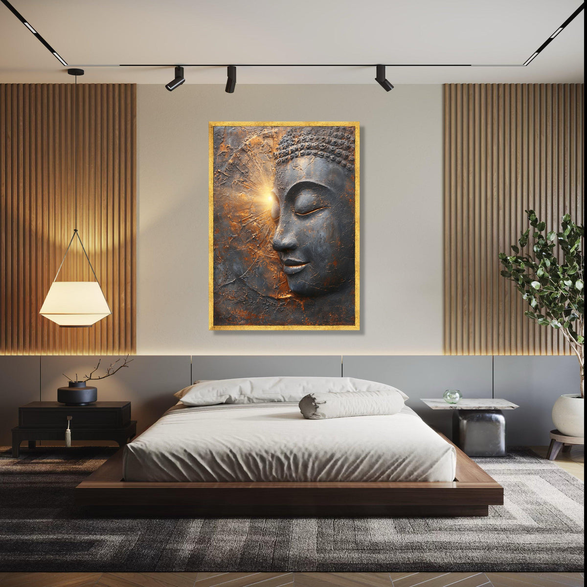 Peaceful Buddha Face Canvas Wall Art, Spiritual Meditation Decor, Buddha Statue Canvas, Zen Home Decoration, Gift Art, Home Decor, Print