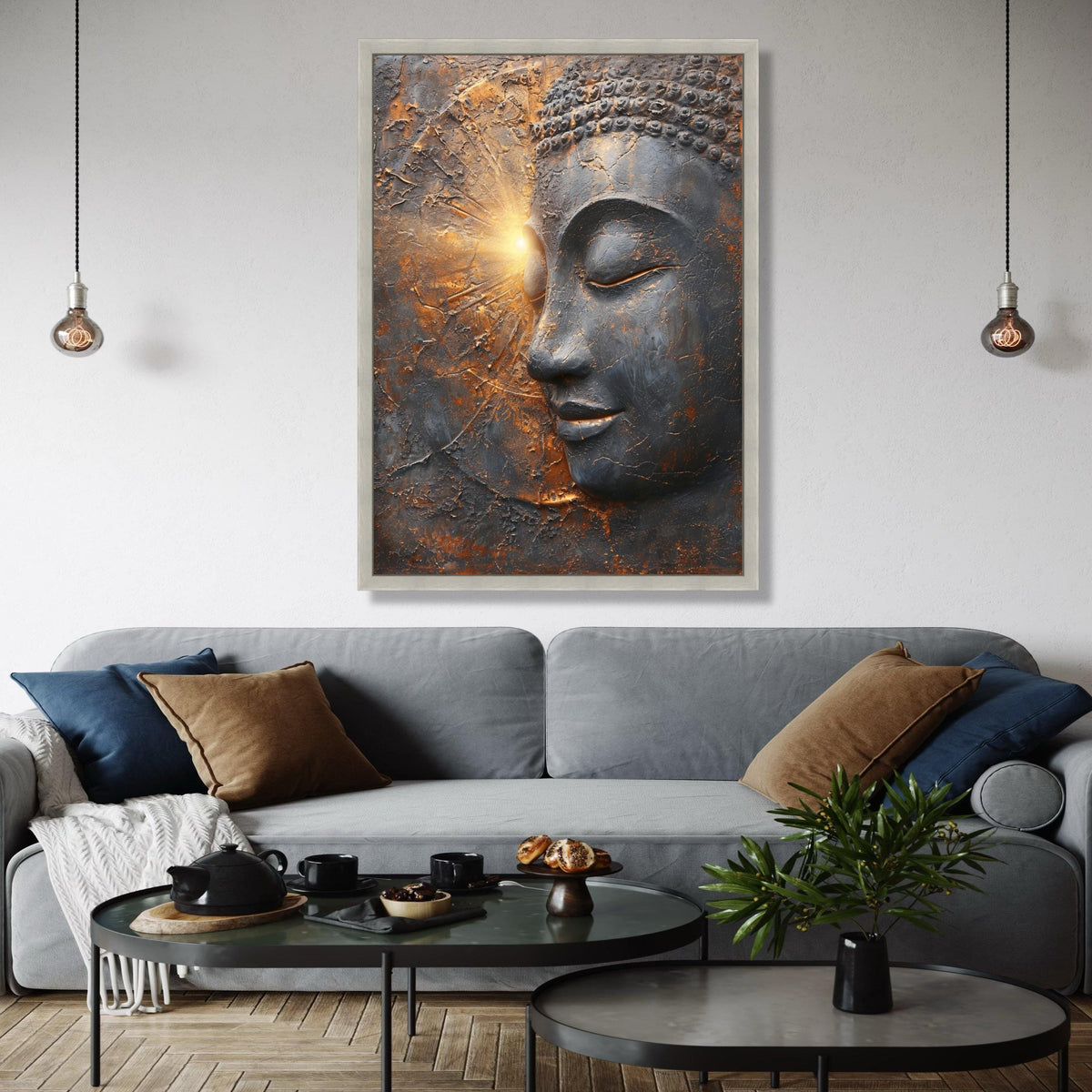 Peaceful Buddha Face Canvas Wall Art, Spiritual Meditation Decor, Buddha Statue Canvas, Zen Home Decoration, Gift Art, Home Decor, Print