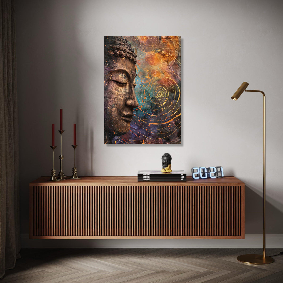 Tranquil Buddha Face Canvas, Abstract Spiritual Wall Art, Meditation Home Decor, Zen Art Print, Peaceful Canvas Gift Art, Home Decor, Print