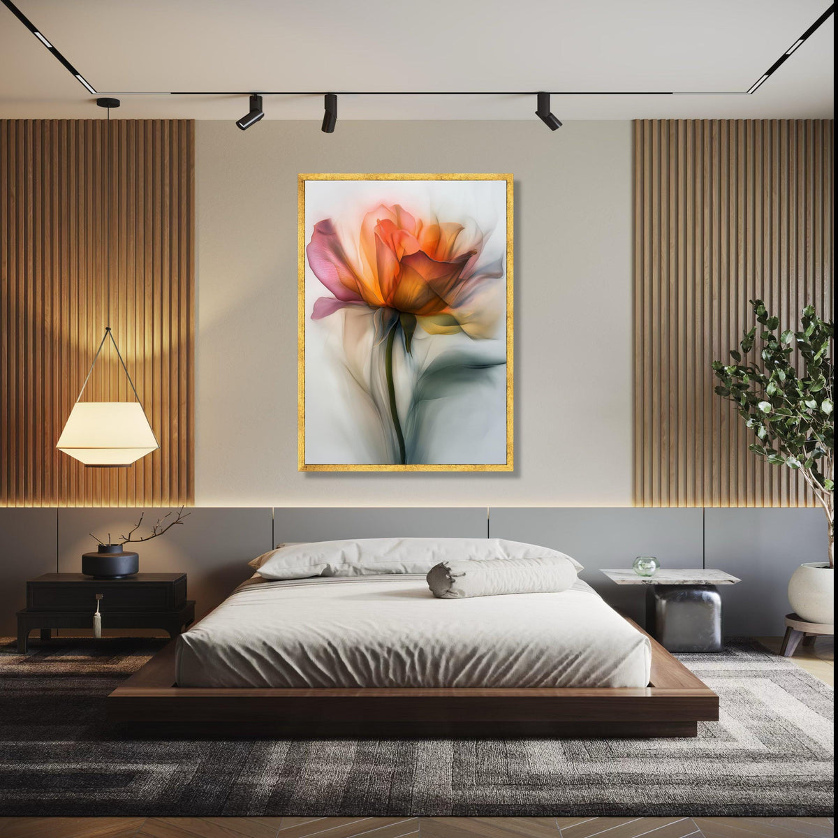 Ethereal Orange Rose Canvas Wall Art, Soft Floral Painting, Abstract Flower Canvas, Botanical Home Decor, Modern Gift Art, Home Decor, Print