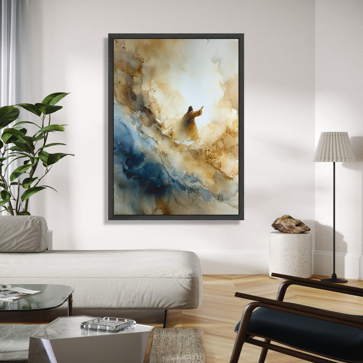 Spiritual Ascension Canvas Wall Art, Abstract Religious Painting, Inspirational Jesus Canvas, Modern Christian Gift Art, Home Decor, Print
