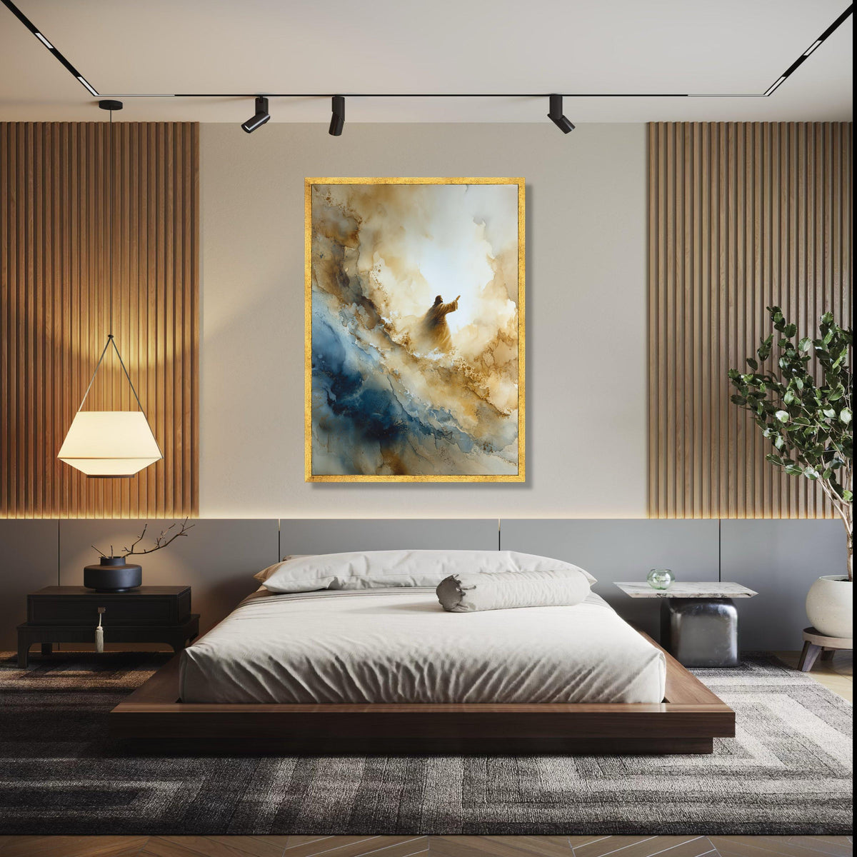 Spiritual Ascension Canvas Wall Art, Abstract Religious Painting, Inspirational Jesus Canvas, Modern Christian Gift Art, Home Decor, Print