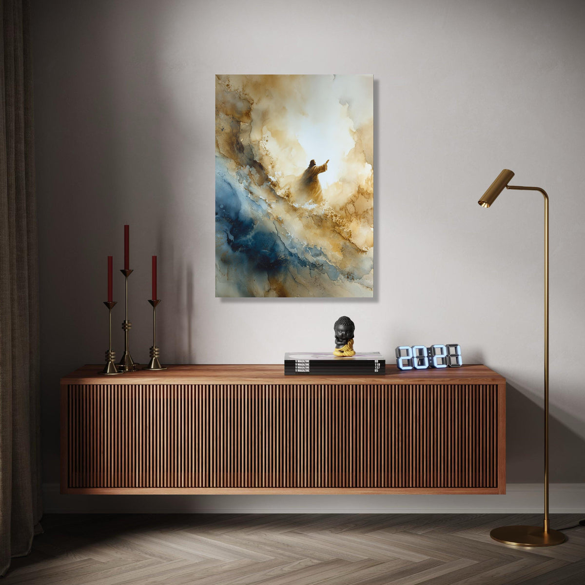 Spiritual Ascension Canvas Wall Art, Abstract Religious Painting, Inspirational Jesus Canvas, Modern Christian Gift Art, Home Decor, Print