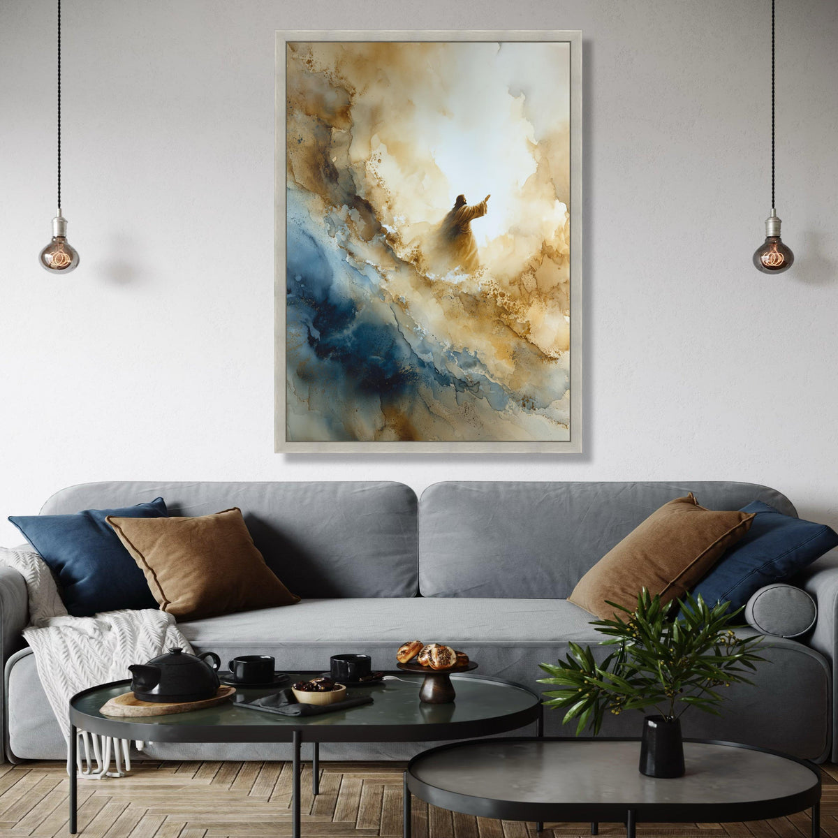 Spiritual Ascension Canvas Wall Art, Abstract Religious Painting, Inspirational Jesus Canvas, Modern Christian Gift Art, Home Decor, Print