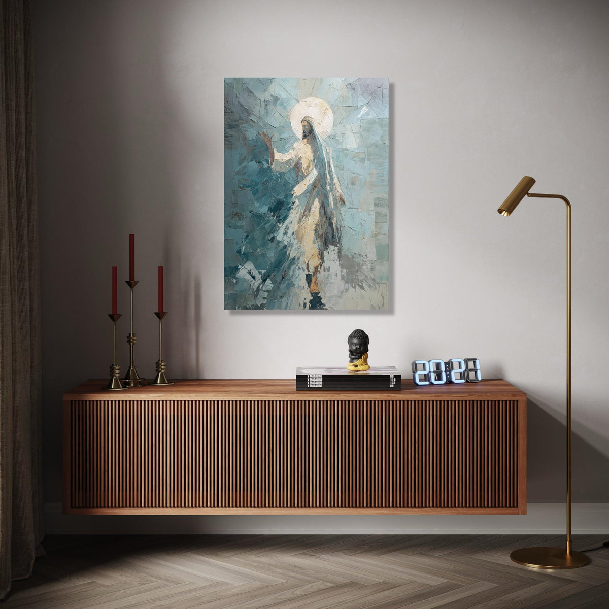 Abstract Jesus Christ Canvas, Christian Religious Wall Art, Spiritual Canvas Painting, Sacred Figure Artwork, Gift Art, Home Decor, Print