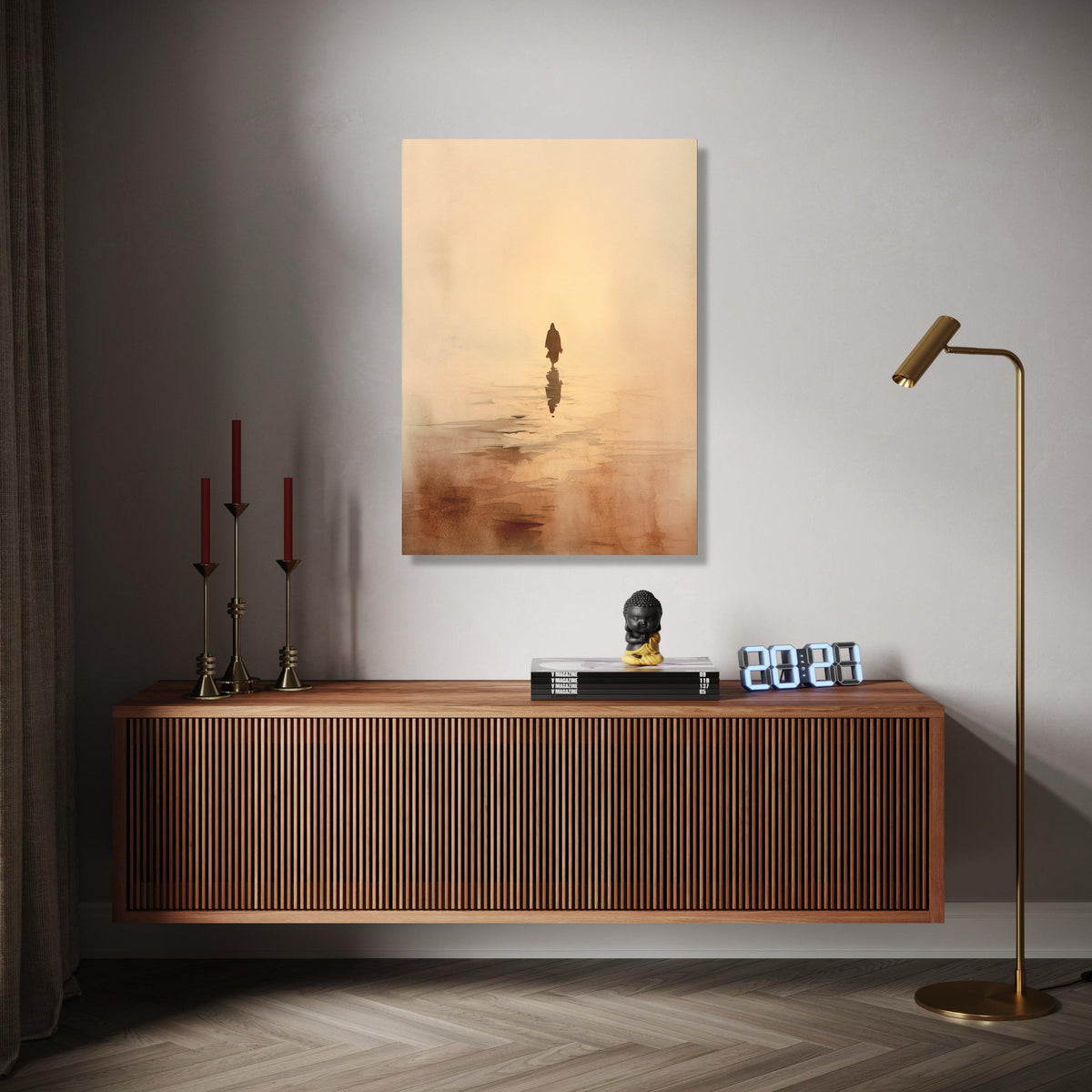 Serene Jesus Silhouette Canvas, Spiritual Wall Art, Walking on Water Design, Inspirational Religious Canvas, Gift Art, Home Decor, Print