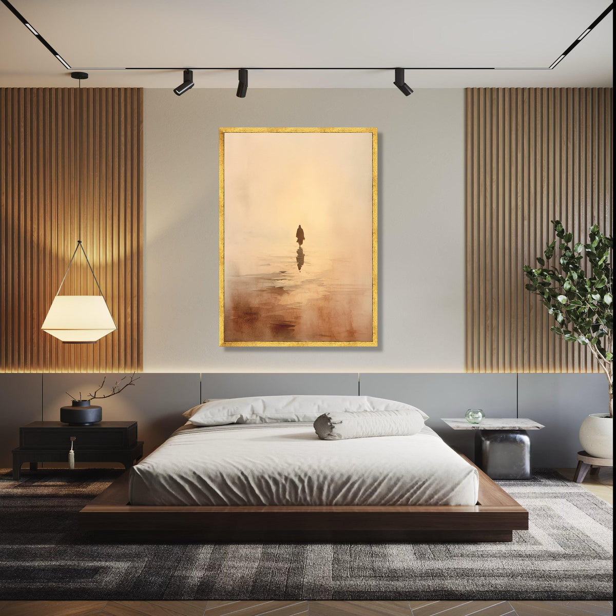 Serene Jesus Silhouette Canvas, Spiritual Wall Art, Walking on Water Design, Inspirational Religious Canvas, Gift Art, Home Decor, Print