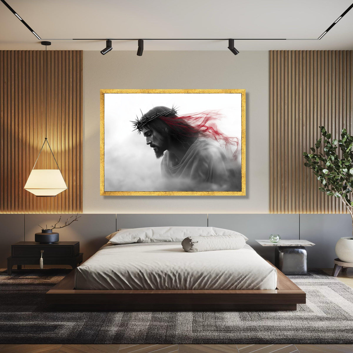 Jesus Christ Crown of Thorns Canvas, Sacred Religious Wall Art, Spiritual Christian Canvas Decor, Dramatic Gift Art, Home Decor, Print