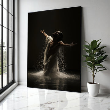 Inspirational Jesus Christ Canvas Wall Art, Spiritual Water Baptism Scene, Religious Home Decor, Faith and Grace Gift Art, Home Decor, Print