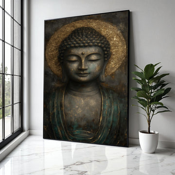 Serene Buddha Canvas Wall Art, Meditative Buddha Head, Spiritual Zen Decor, Peaceful Home Decoration, Tranquil Gift Art, Home Decor, Print