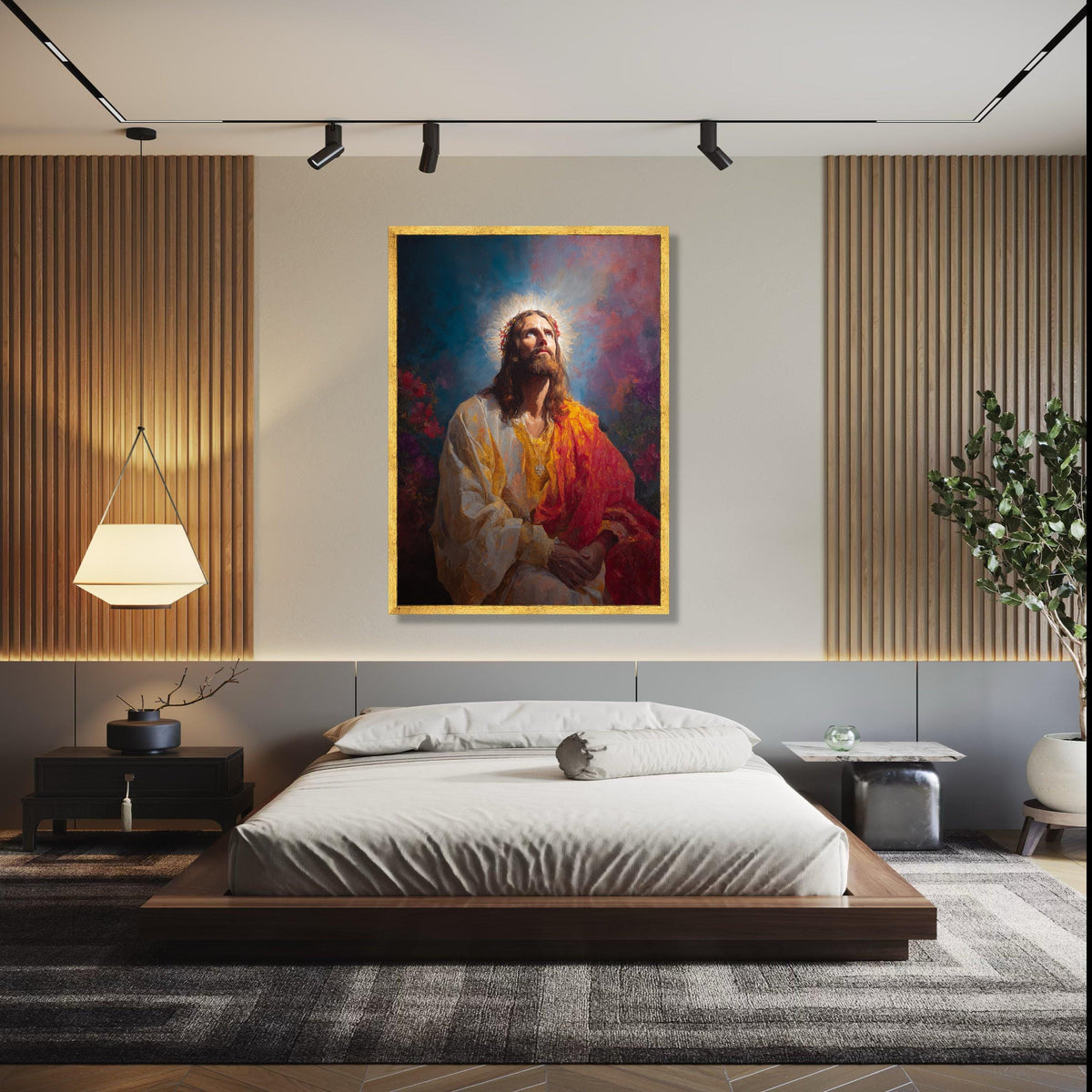 Radiant Jesus Christ Portrait Canvas, Spiritual Religious Wall Art, Prayer Inspiration Decoration, Christian Gift Art, Home Decor, Print