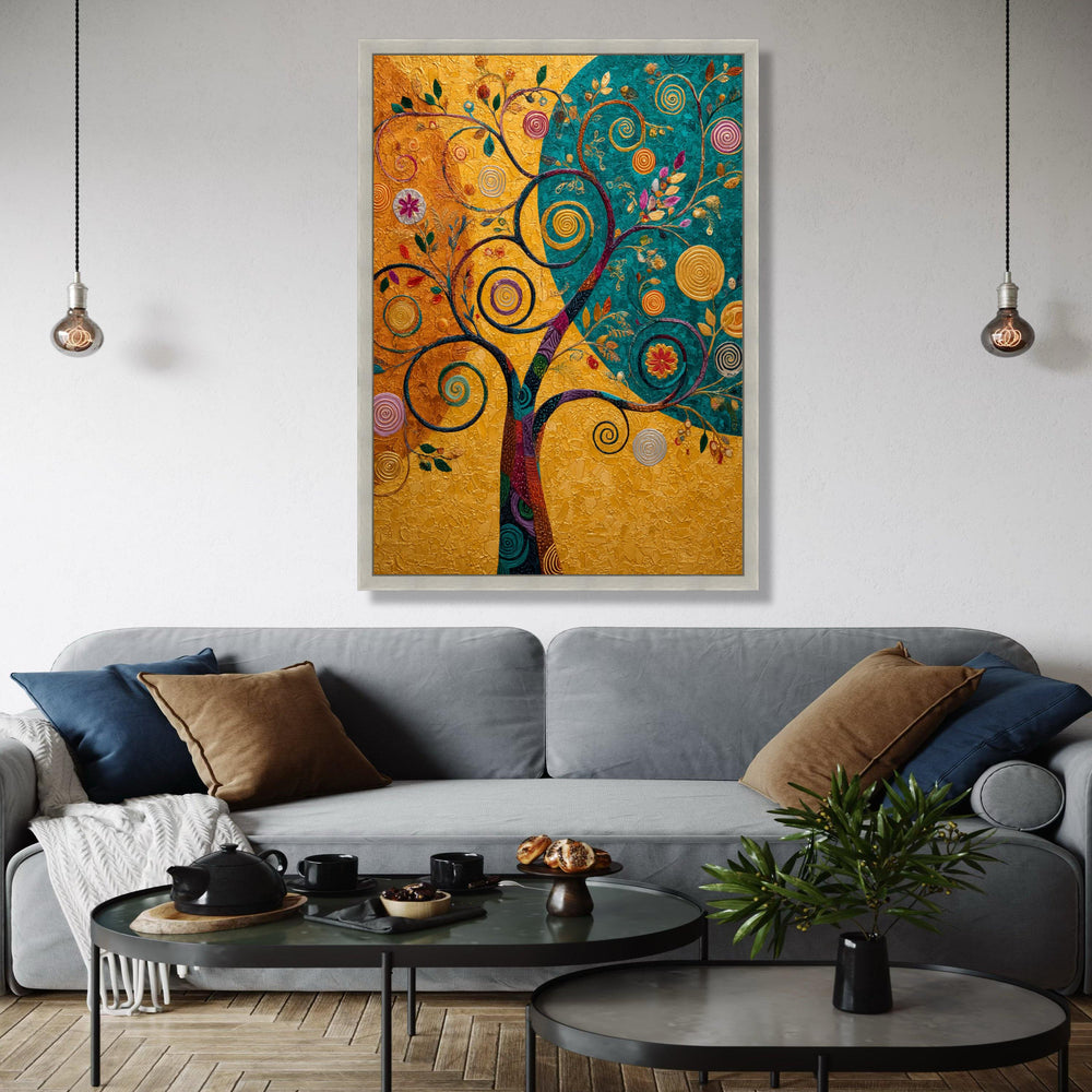 Abstract Swirling Tree Canvas Wall Art, Modern Nature Painting, Colorful Floral Decorative Canvas, Home Living Gift Art, Home Decor, Print