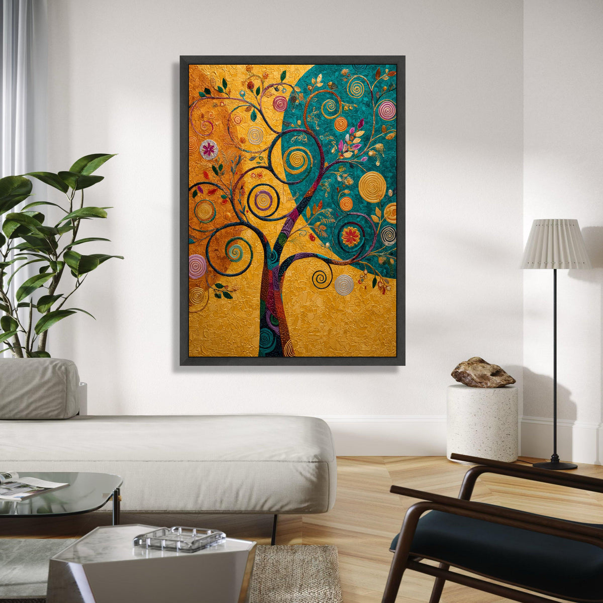Abstract Swirling Tree Canvas Wall Art, Modern Nature Painting, Colorful Floral Decorative Canvas, Home Living Gift Art, Home Decor, Print
