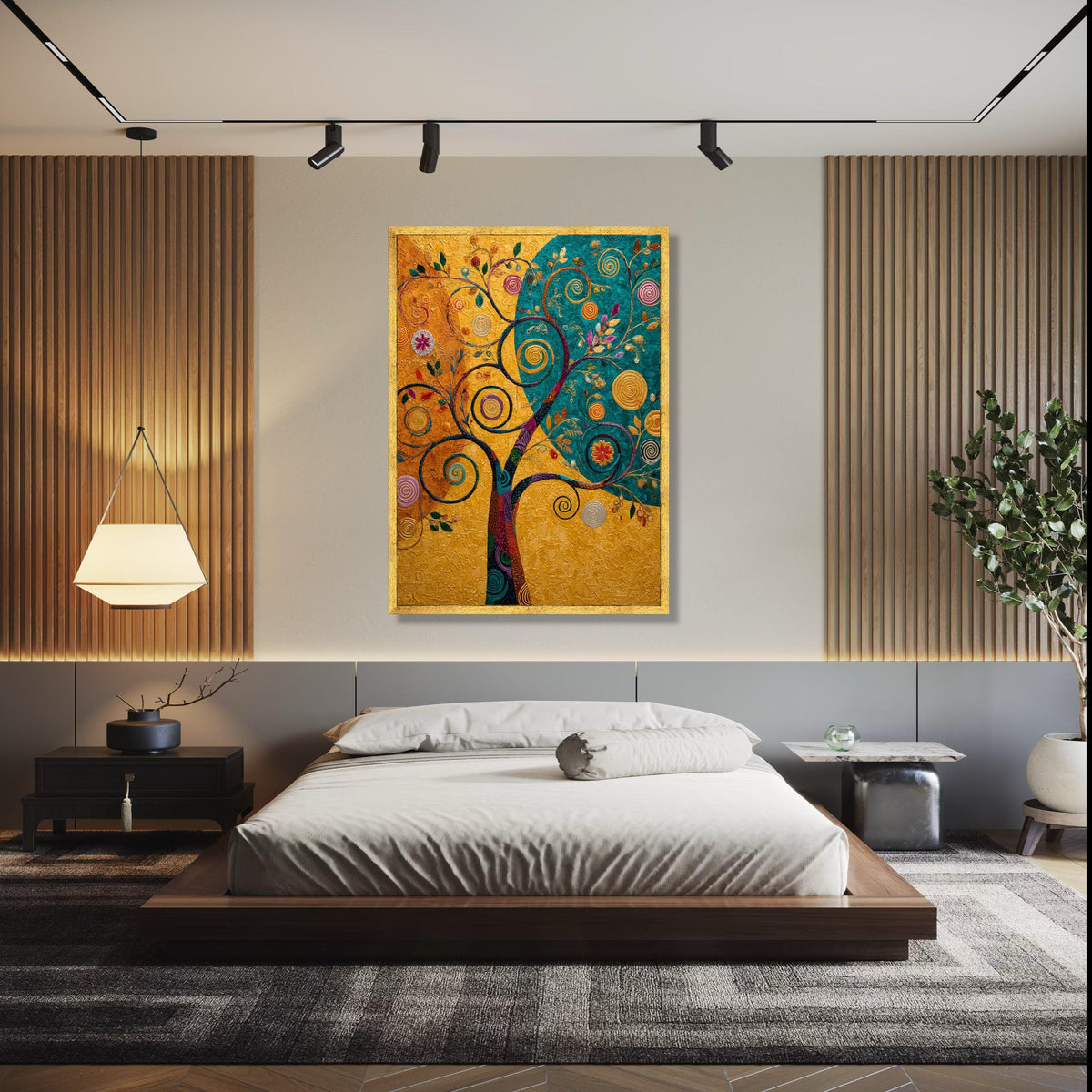 Abstract Swirling Tree Canvas Wall Art, Modern Nature Painting, Colorful Floral Decorative Canvas, Home Living Gift Art, Home Decor, Print