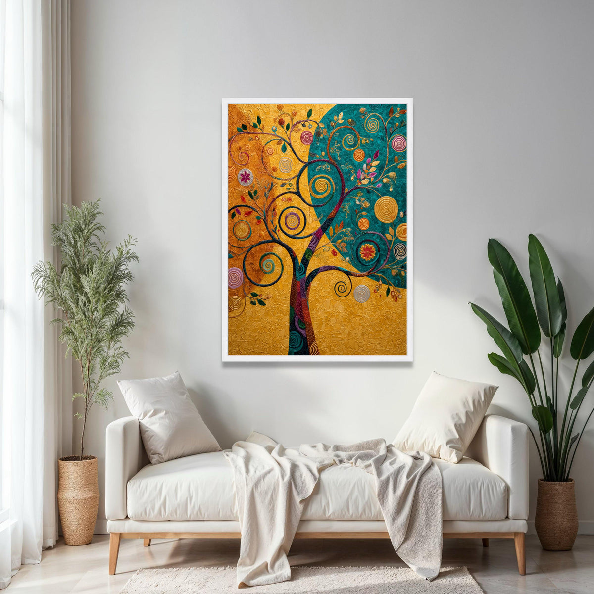 Abstract Swirling Tree Canvas Wall Art, Modern Nature Painting, Colorful Floral Decorative Canvas, Home Living Gift Art, Home Decor, Print