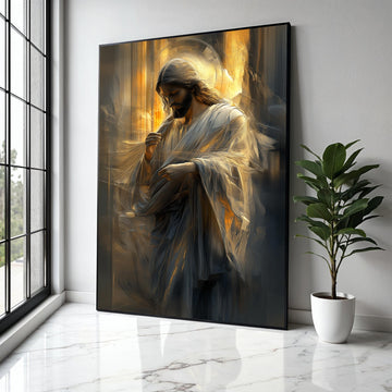 Serene Jesus Christ Canvas Wall Art, Spiritual Religious Decor, Inspirational Christian Canvas, Divine Light Gift Art, Home Decor, Print