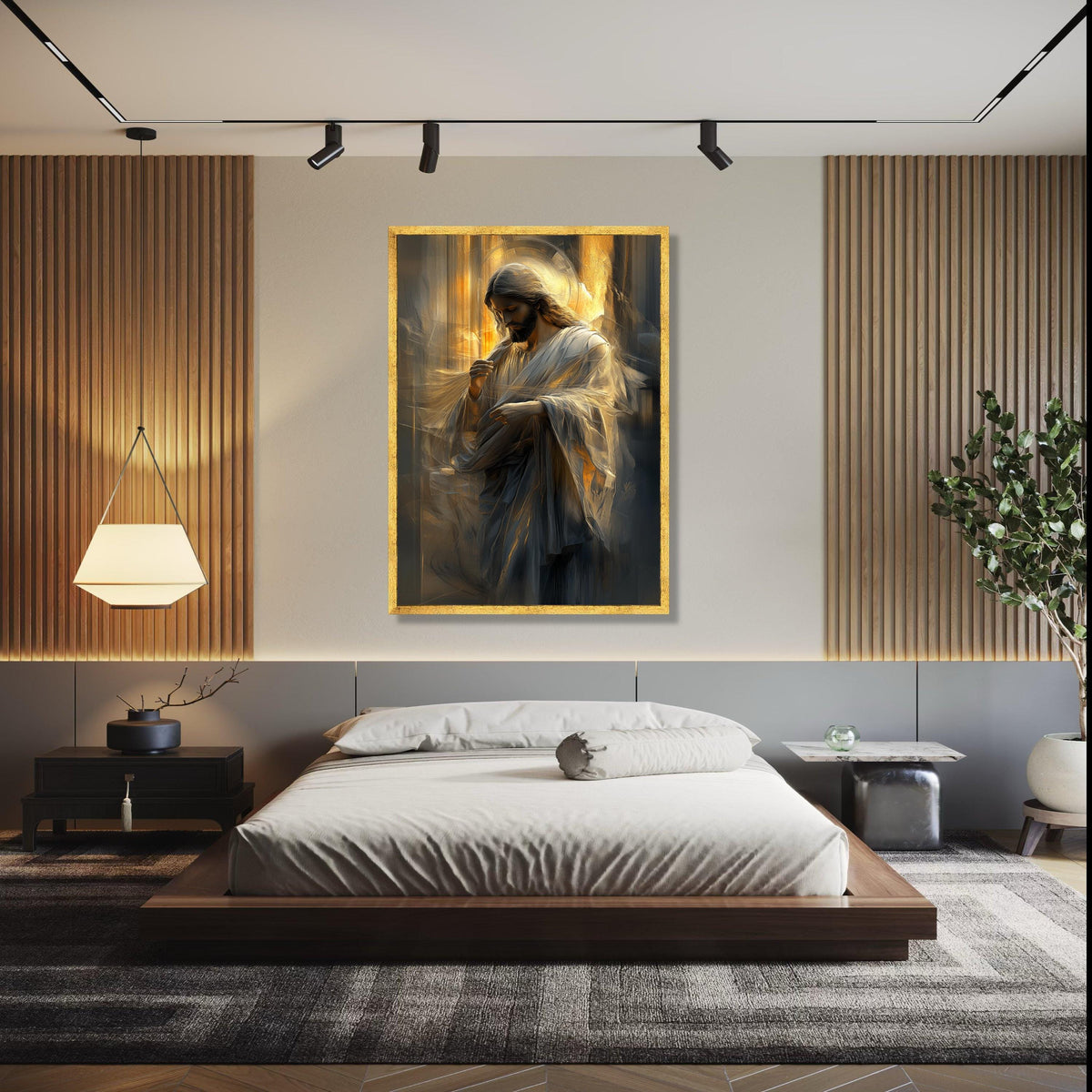 Serene Jesus Christ Canvas Wall Art, Spiritual Religious Decor, Inspirational Christian Canvas, Divine Light Gift Art, Home Decor, Print