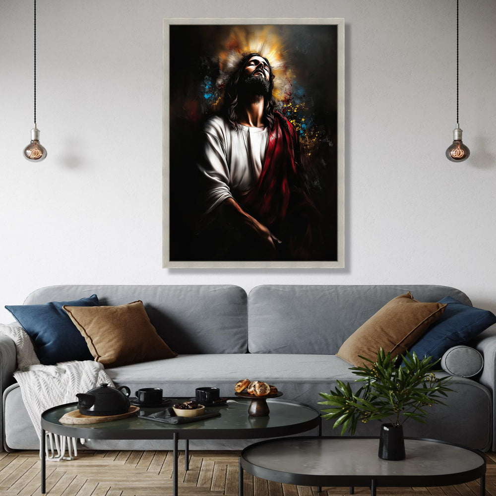 Spiritual Jesus Christ Portrait Canvas, Religious Wall Art, Christian Faith Decor, Prayer and Devotion Painting, Gift Art, Home Decor, Print