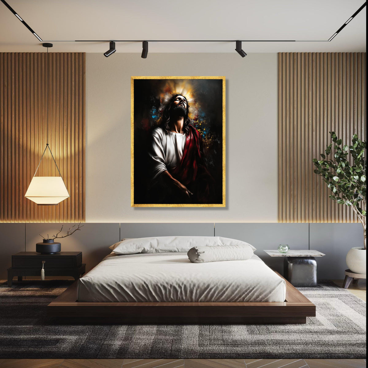 Spiritual Jesus Christ Portrait Canvas, Religious Wall Art, Christian Faith Decor, Prayer and Devotion Painting, Gift Art, Home Decor, Print