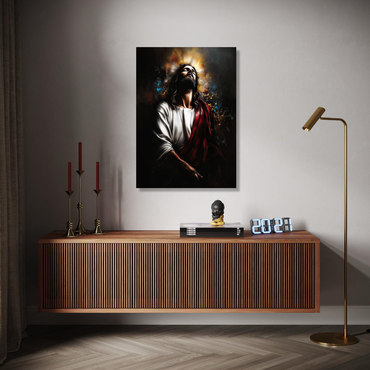 Spiritual Jesus Christ Portrait Canvas, Religious Wall Art, Christian Faith Decor, Prayer and Devotion Painting, Gift Art, Home Decor, Print