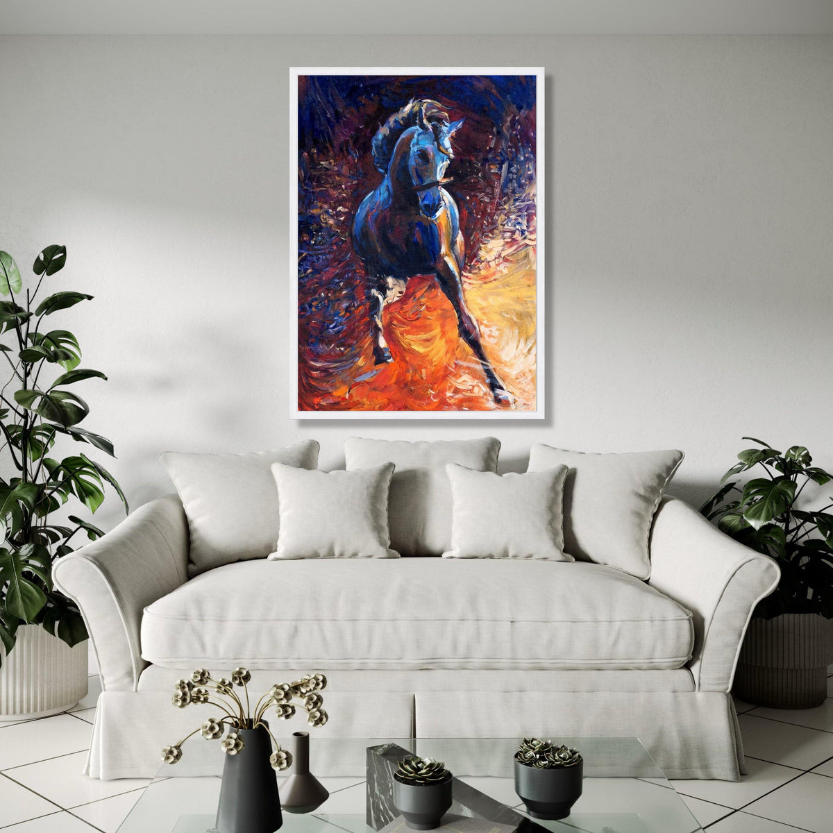 Dynamic Running Horse Canvas Wall Art, Abstract Animal Painting, Vibrant Equestrian Decor, Colorful Gift Art, Home Decor, Print