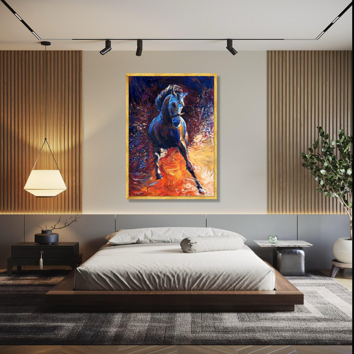Dynamic Running Horse Canvas Wall Art, Abstract Animal Painting, Vibrant Equestrian Decor, Colorful Gift Art, Home Decor, Print