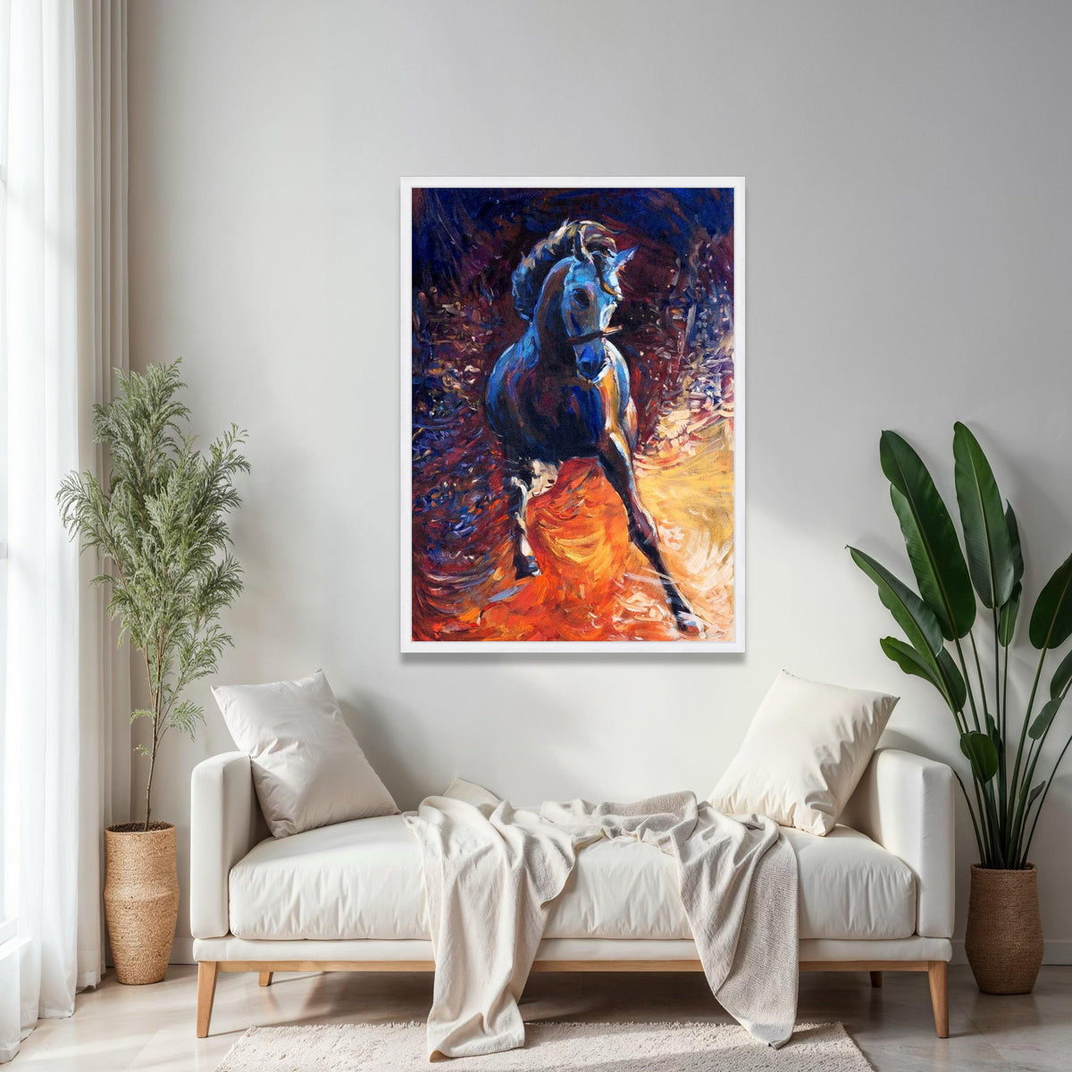 Dynamic Running Horse Canvas Wall Art, Abstract Animal Painting, Vibrant Equestrian Decor, Colorful Gift Art, Home Decor, Print