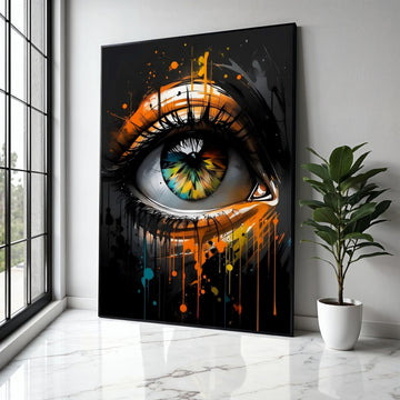 Abstract Eye Canvas Wall Art, Colorful Eye Painting, Modern Drip Art Decor, Contemporary Home Decoration, Gift Art, Home Decor, Print