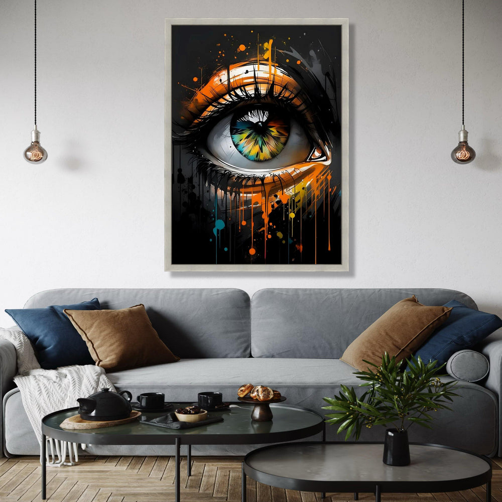 Abstract Eye Canvas Wall Art, Colorful Eye Painting, Modern Drip Art Decor, Contemporary Home Decoration, Gift Art, Home Decor, Print