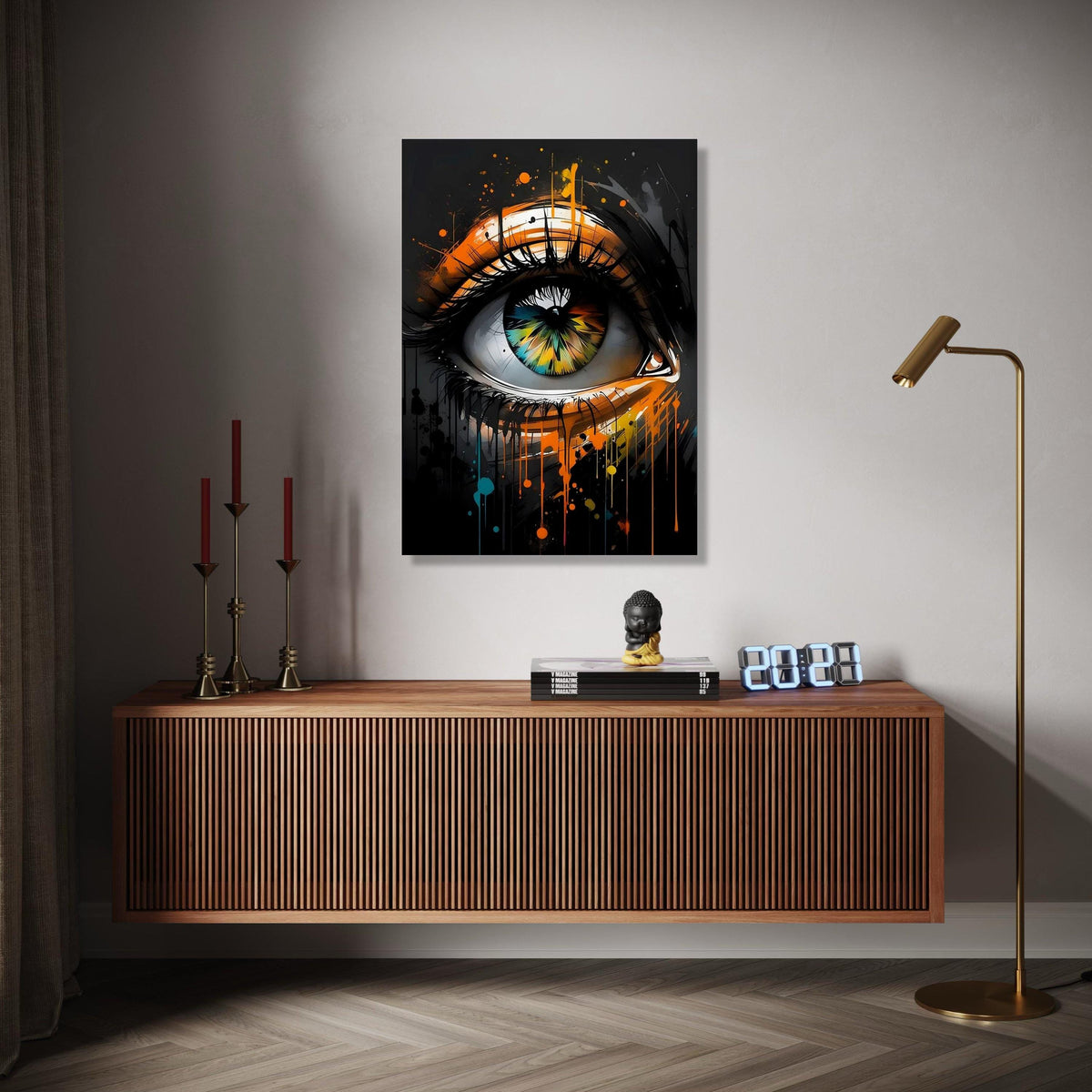 Abstract Eye Canvas Wall Art, Colorful Eye Painting, Modern Drip Art Decor, Contemporary Home Decoration, Gift Art, Home Decor, Print
