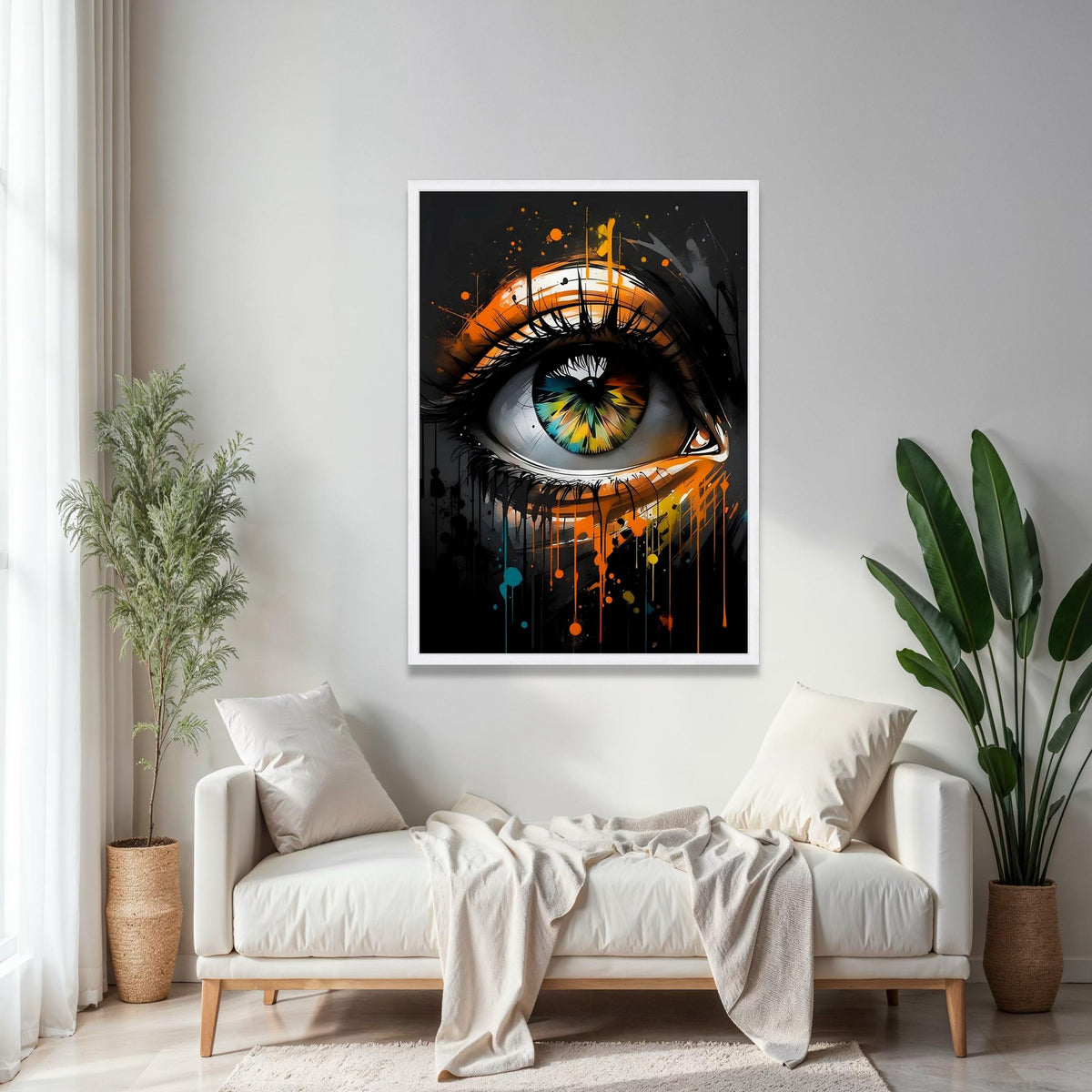 Abstract Eye Canvas Wall Art, Colorful Eye Painting, Modern Drip Art Decor, Contemporary Home Decoration, Gift Art, Home Decor, Print