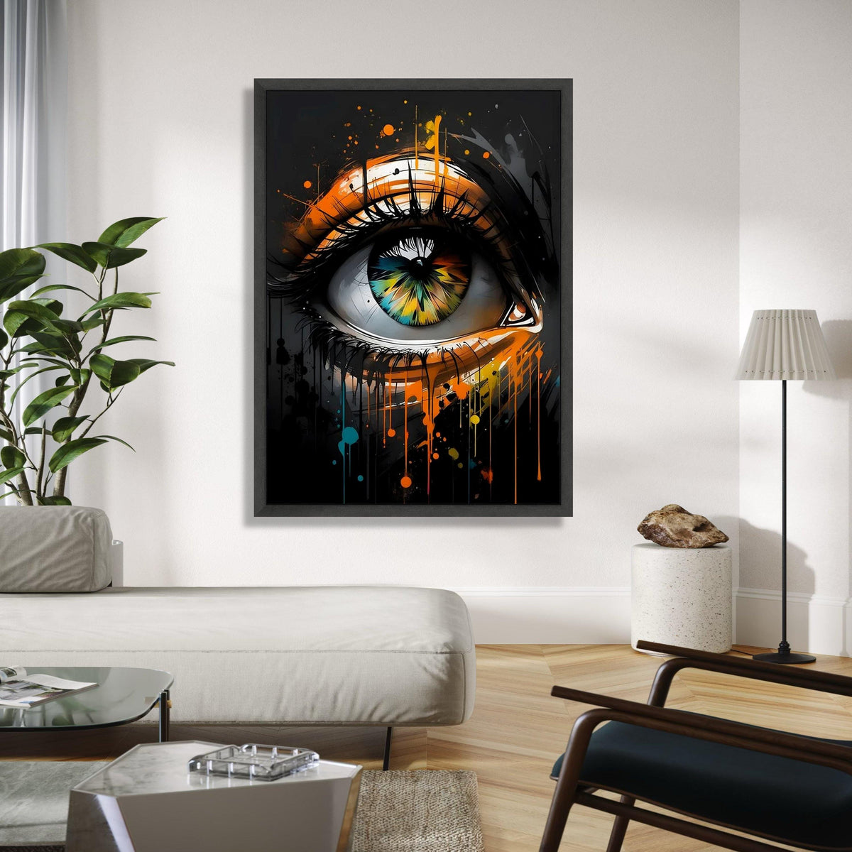 Abstract Eye Canvas Wall Art, Colorful Eye Painting, Modern Drip Art Decor, Contemporary Home Decoration, Gift Art, Home Decor, Print