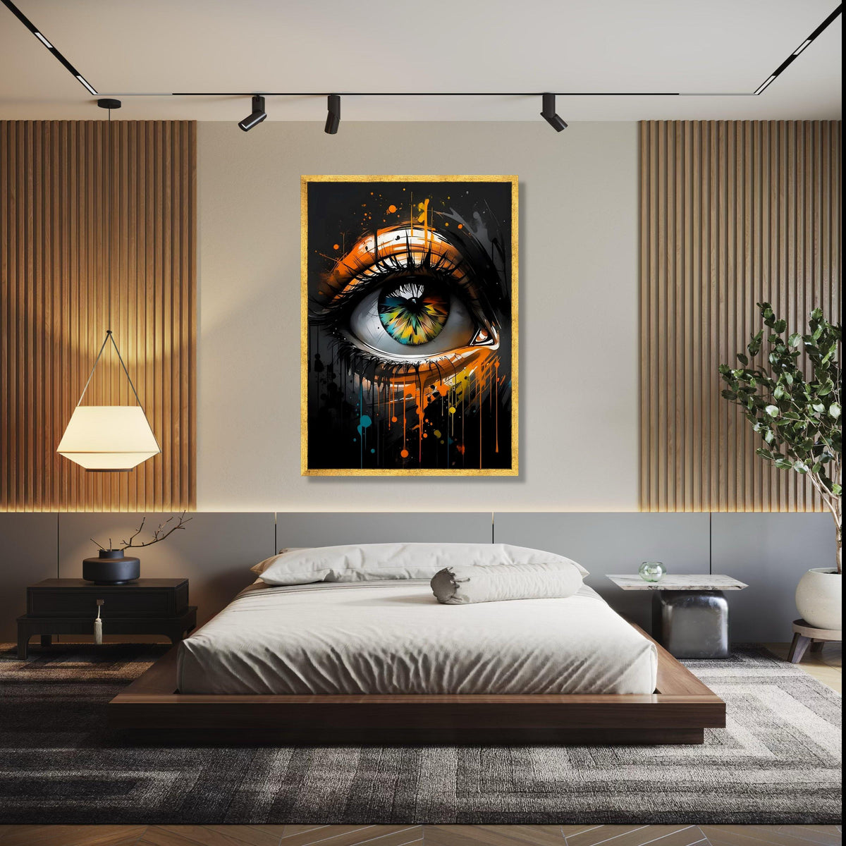 Abstract Eye Canvas Wall Art, Colorful Eye Painting, Modern Drip Art Decor, Contemporary Home Decoration, Gift Art, Home Decor, Print