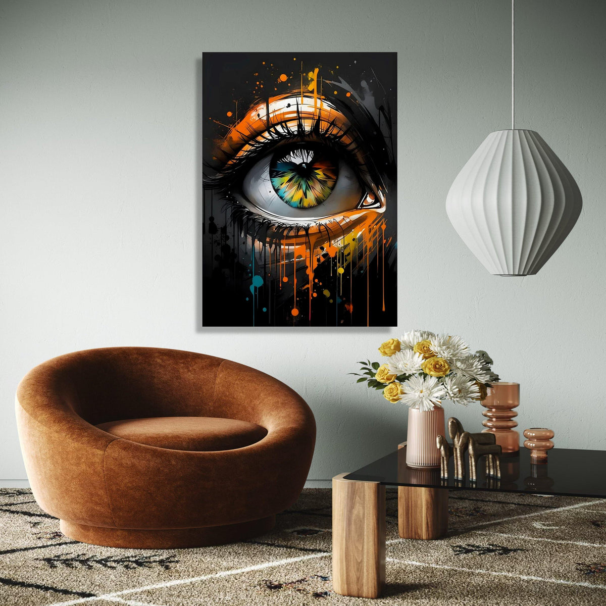 Abstract Eye Canvas Wall Art, Colorful Eye Painting, Modern Drip Art Decor, Contemporary Home Decoration, Gift Art, Home Decor, Print