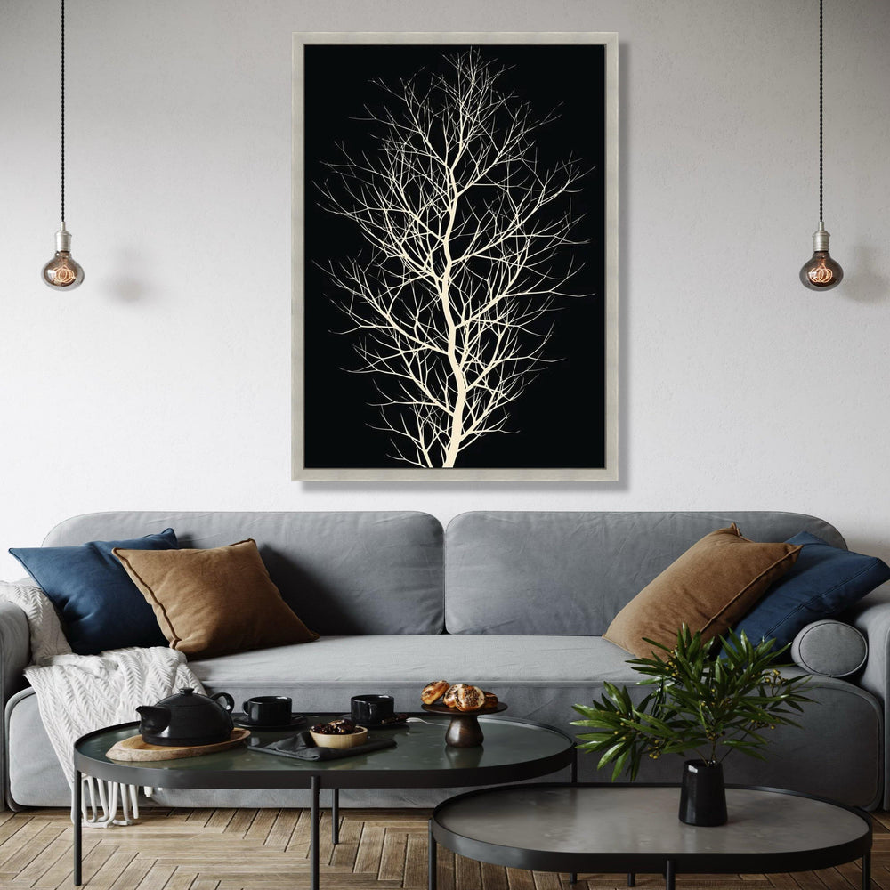 Elegant Bare Tree Silhouette Canvas, Minimalist Black and White Wall Art, Modern Nature Decor, Botanical Branch Gift Art, Home Decor, Print