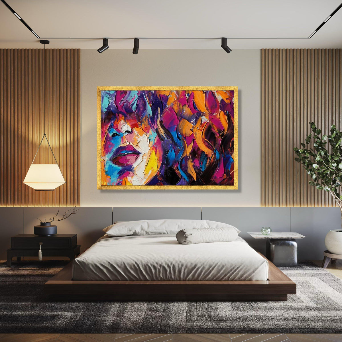 Vibrant Abstract Face Canvas, Colorful Expressionist Wall Art, Modern Painting, Bold Home Decoration, Ready to Gift Art, Home Decor, Print