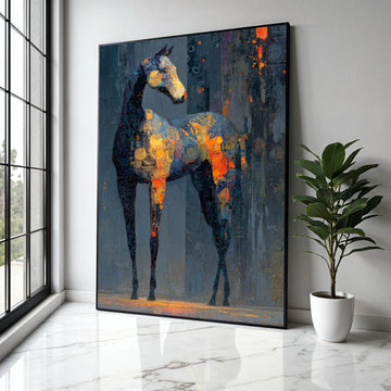 Abstract Horse Silhouette Canvas, Modern Animal Wall Art, Colorful Equine Painting, Vibrant Painted Horse Decor, Gift Art, Home Decor, Print