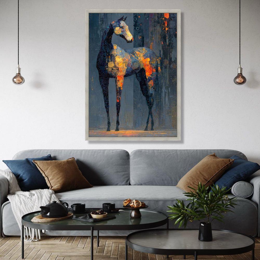 Abstract Horse Silhouette Canvas, Modern Animal Wall Art, Colorful Equine Painting, Vibrant Painted Horse Decor, Gift Art, Home Decor, Print