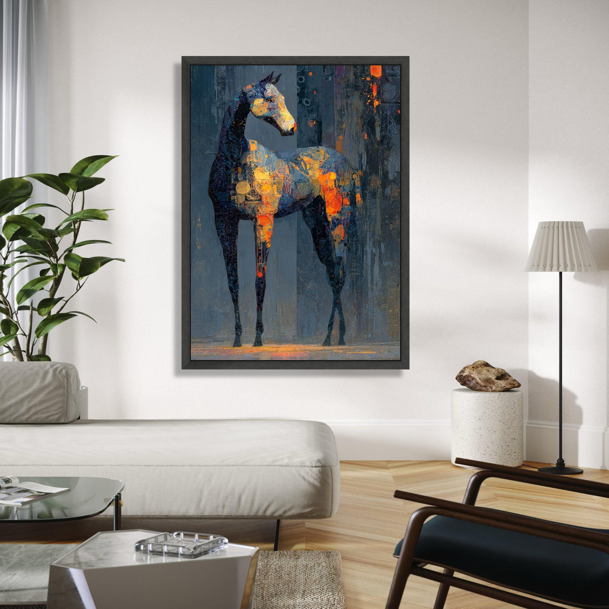 Abstract Horse Silhouette Canvas, Modern Animal Wall Art, Colorful Equine Painting, Vibrant Painted Horse Decor, Gift Art, Home Decor, Print