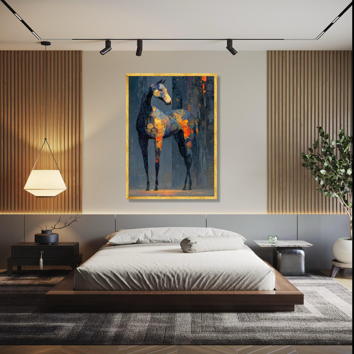 Abstract Horse Silhouette Canvas, Modern Animal Wall Art, Colorful Equine Painting, Vibrant Painted Horse Decor, Gift Art, Home Decor, Print