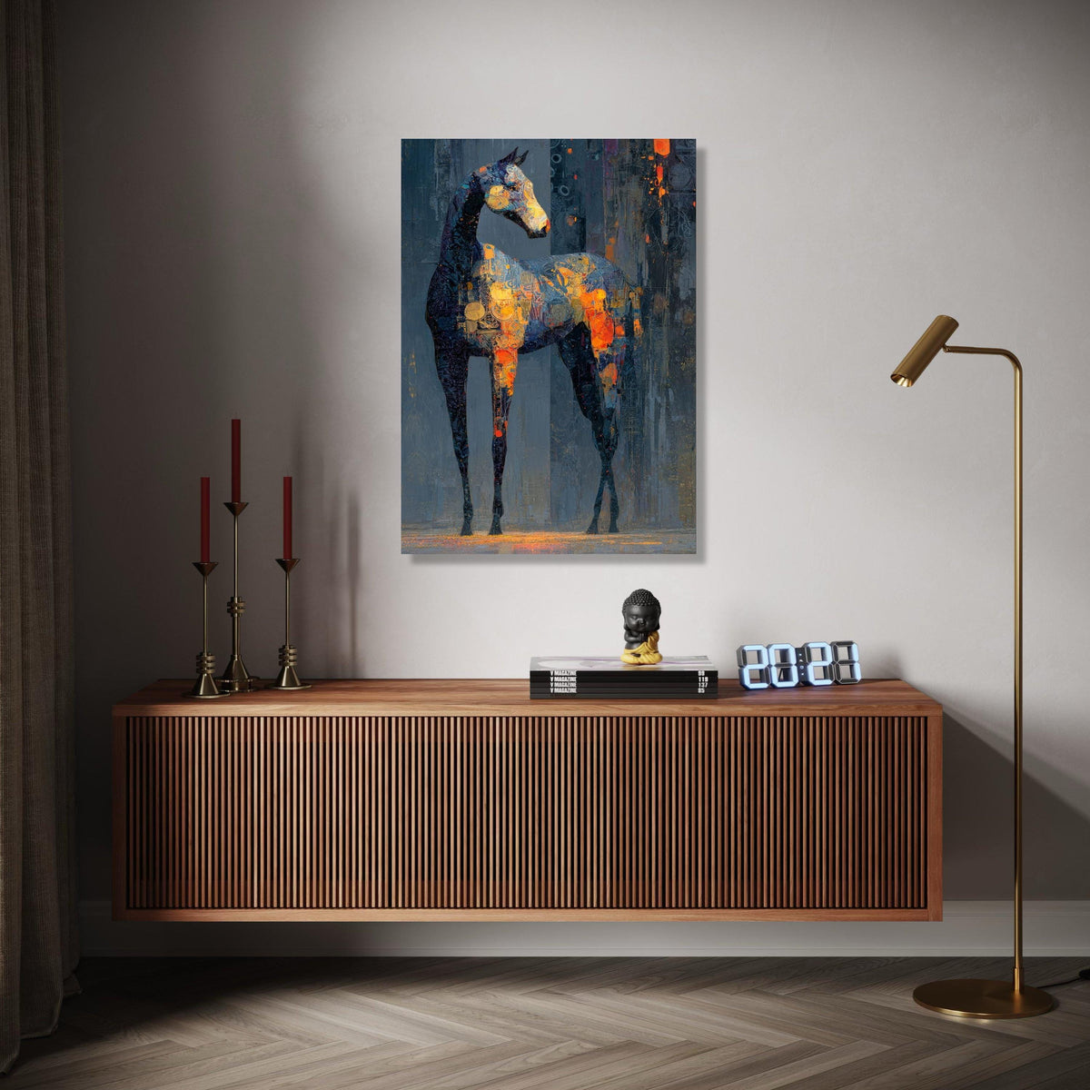 Abstract Horse Silhouette Canvas, Modern Animal Wall Art, Colorful Equine Painting, Vibrant Painted Horse Decor, Gift Art, Home Decor, Print