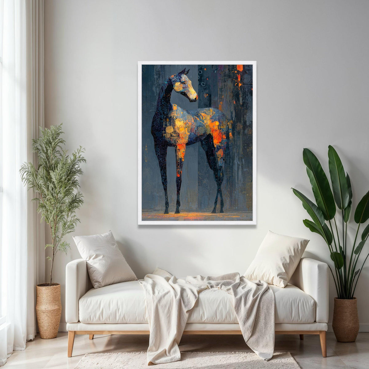 Abstract Horse Silhouette Canvas, Modern Animal Wall Art, Colorful Equine Painting, Vibrant Painted Horse Decor, Gift Art, Home Decor, Print