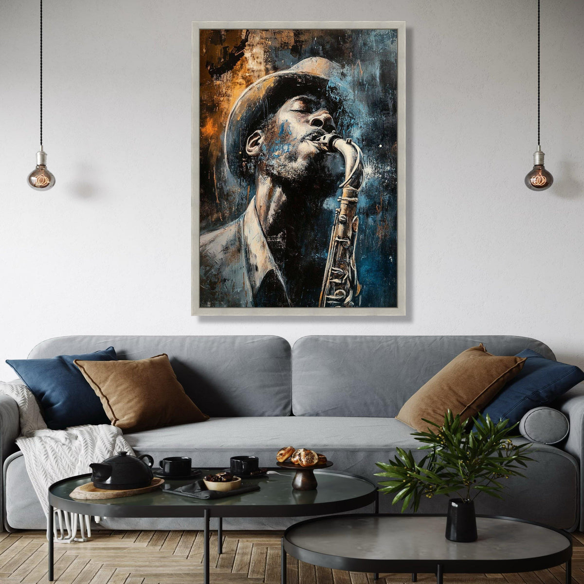 Soulful Jazz Musician Canvas, Vintage Saxophone Art, Urban Music Wall Decor, Expressionist Canvas Painting, Gift Art, Home Decor, Print