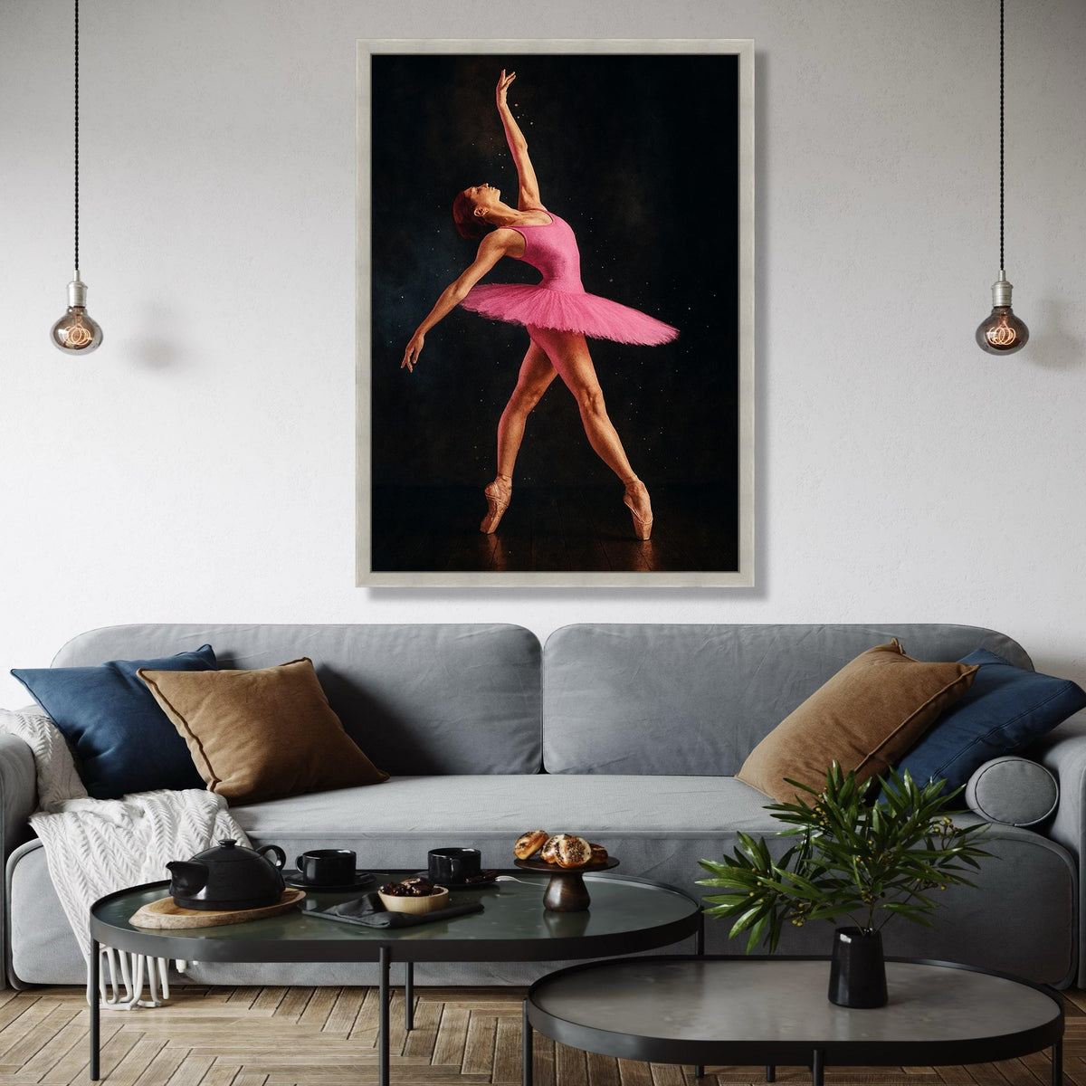 Elegant Ballet Dancer in Pink Tutu, Graceful Pose Canvas Wall Art, Dance Performance Decor, Artistic Ballet Gift Art, Home Decor, Print