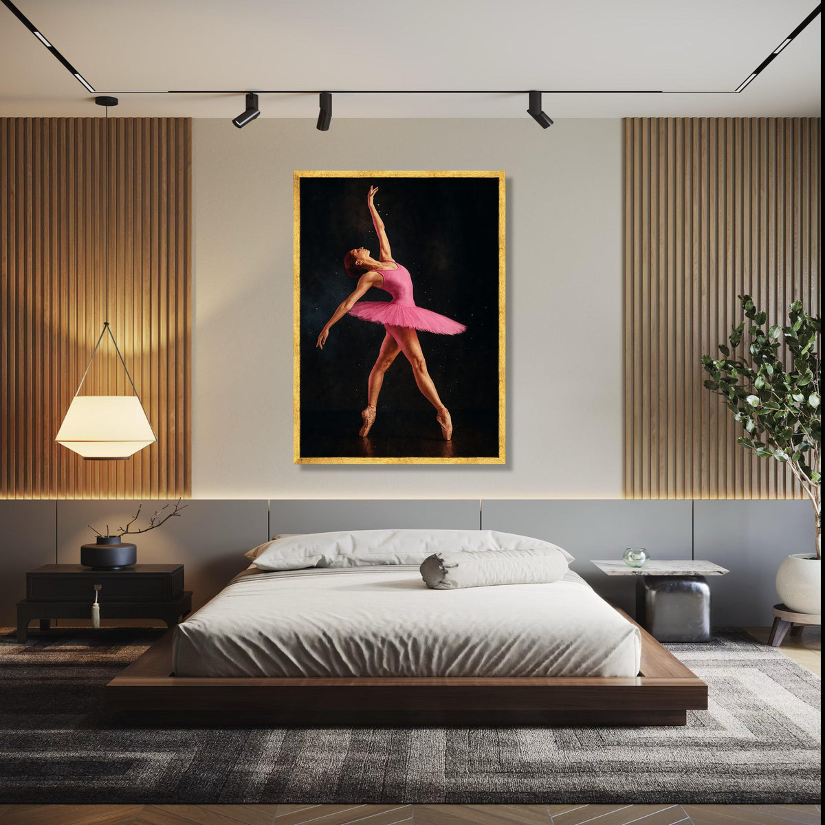 Elegant Ballet Dancer in Pink Tutu, Graceful Pose Canvas Wall Art, Dance Performance Decor, Artistic Ballet Gift Art, Home Decor, Print