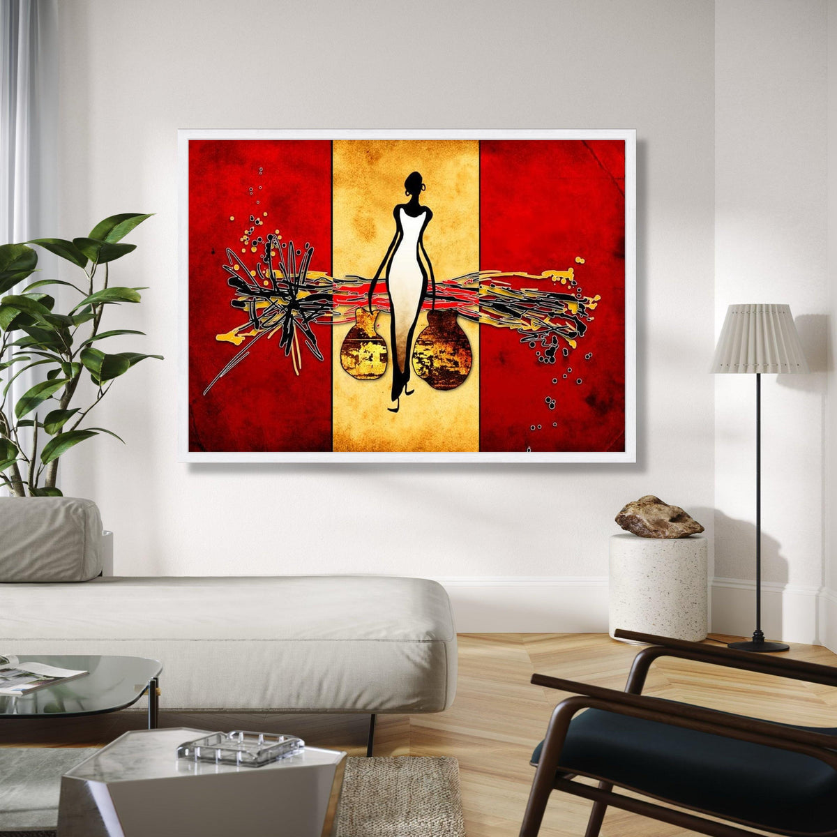 Abstract African Woman Canvas, Modern Ethnic Wall Art, Tribal Art Decor, Contemporary Canvas Painting, Home Gift Art, Home Decor, Print
