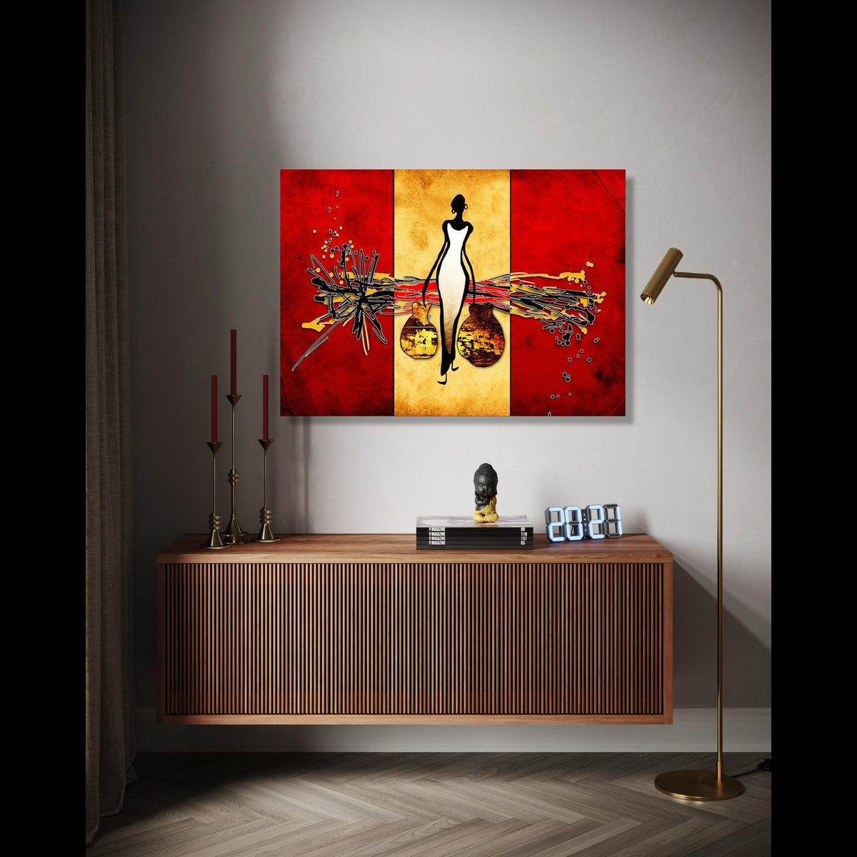 Abstract African Woman Canvas, Modern Ethnic Wall Art, Tribal Art Decor, Contemporary Canvas Painting, Home Gift Art, Home Decor, Print
